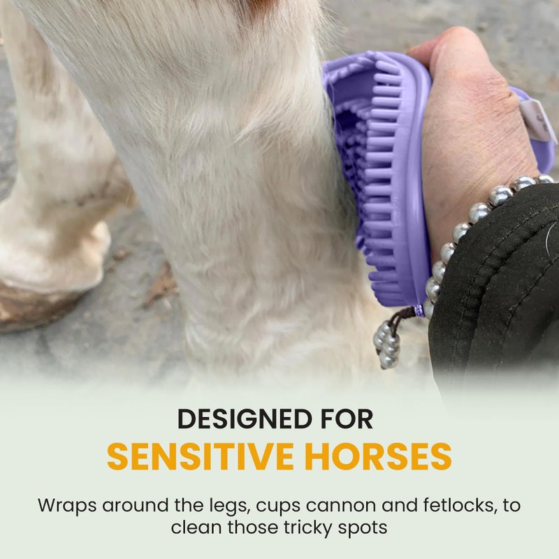 Epona Lavender Flexible Glossy Curry Comb for Horses â€“ Soft, Ergonomic Grooming Brush with Flexible Tines for Deep Cleaning, Massage & Shedding Care - Image 4